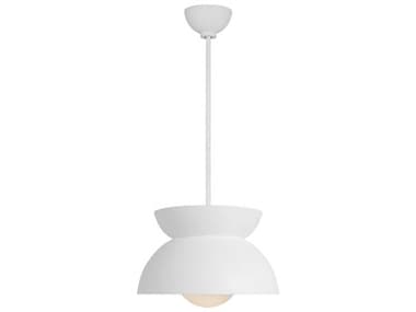 Visual Comfort Studio Beaunay 15" 1-Light Cast Plaster White Dome Pendant VCSLXP1001CPST