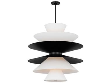 Visual Comfort Studio Chambord 34" 16-Light Aged Iron Black Pendant VCSLXP10316AI