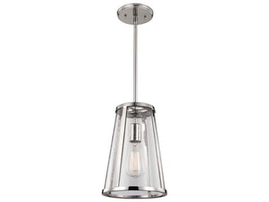 Visual Comfort Studio Harrow 8" 1-Light Polished Nickel Mini Pendant VCSP1287PN