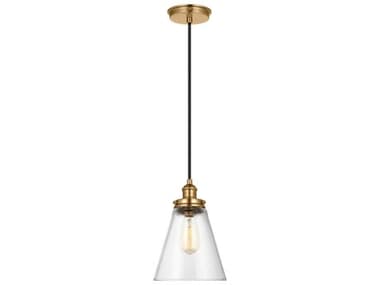 Visual Comfort Studio Baskin 1-Light Satin Brass Mini Pendant VCSP1347SB