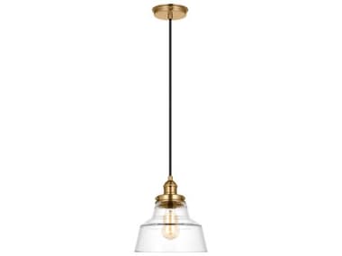 Visual Comfort Studio Baskin 1-Light Satin Brass Mini Pendant VCSP1348SB