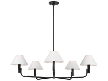 Visual Comfort Studio Colfax 5-Light Aged Iron Black Chandelier VCSSLC1005AI