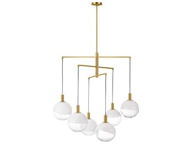 Visual Comfort Studio Torian 6-Light Burnished Brass Globe Chandelier VCSSLC1036BBS