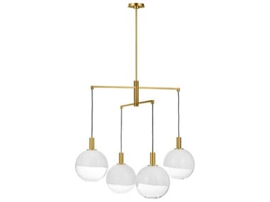 Visual Comfort Studio Torian 4-Light Burnished Brass Globe Chandelier VCSSLC1044BBS