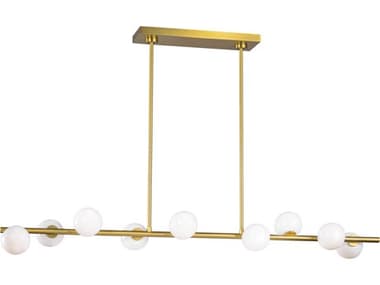 Visual Comfort Studio Altair 9-Light Burnished Brass Linear Island Pendant VCSSLC1059BBS