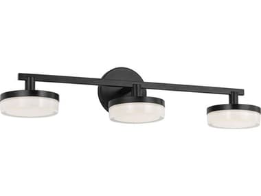Visual Comfort Studio Khan 3-Light Aged Iron Black Vanity Light VCSSLV1013AI