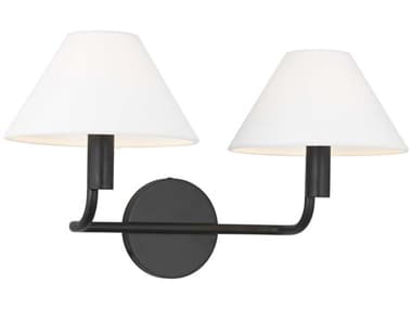 Visual Comfort Studio Colfax 2-Light Aged Iron Black Vanity Light VCSSLW1012AI