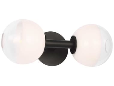 Visual Comfort Studio Torian 2-Light Aged Iron Black Vanity Light VCSSLW1032AI