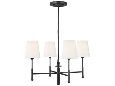 Visual Comfort Studio Capri 26" Wide 4-Light Aged Iron Black Chandelier VCSTC1004AI