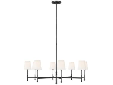 Visual Comfort Studio Capri 48" Wide 8-Light Aged Iron Black Chandelier VCSTC1028AI