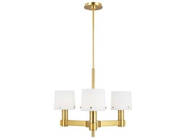 Visual Comfort Studio Palma 24" Wide 3-Light Burnished Brass Chandelier VCSTC1123BBS