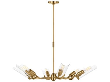 Visual Comfort Studio Mezzo 39" Wide 6-Light Burnished Brass Cylinder Chandelier VCSTC1166BBS