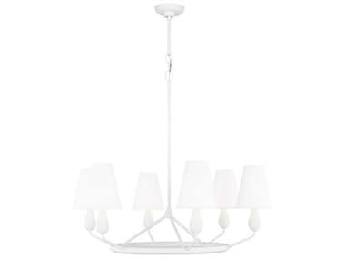 Visual Comfort Studio Ziba 32" Wide 6-Light Matte White Chandelier VCSTC1186MWT