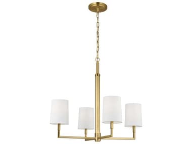 Visual Comfort Studio Danica 4-Light Burnished Brass Candelabra Cylinder Chandelier VCSTC1194BBS