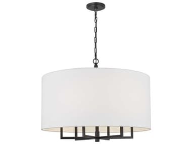 Visual Comfort Studio Danica 6-Light Aged Iron Black Candelabra Drum Chandelier VCSTC1206AI