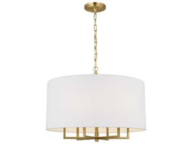 Visual Comfort Studio Danica 6-Light Burnished Brass Candelabra Drum Chandelier VCSTC1206BBS