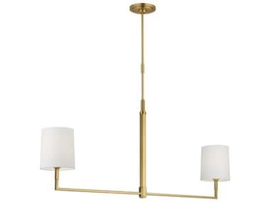 Visual Comfort Studio Danica 2-Light Burnished Brass Linear Island Pendant VCSTC1212BBS
