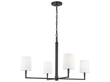 Visual Comfort Studio Danica 4-Light Aged Iron Black Candelabra Cylinder Chandelier VCSTC1224AI
