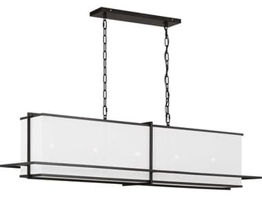 Visual Comfort Studio Dresden 55" 5-Light Aged Iron Black Linear Island Pendant VCSTFC1025AI