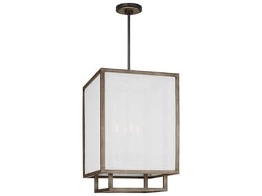 Visual Comfort Studio Brockway 16" 4-Light Weathered Oak Wood Brown Pendant VCSTFC1094WDO