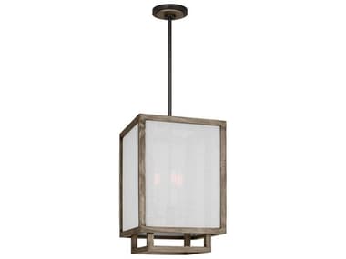 Visual Comfort Studio Brockway 11" 3-Light Weathered Oak Wood Brown Mini Pendant VCSTFC1103WDO