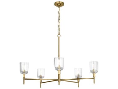 Visual Comfort Studio Hartley 5-Light Burnished Brass Candelabra Chandelier VCSTFC1135BBS