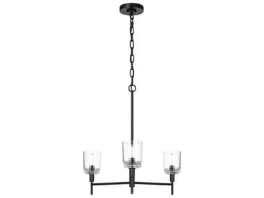 Visual Comfort Studio Hartley 3-Light Aged Iron Black Candelabra Chandelier VCSTFC1143AI
