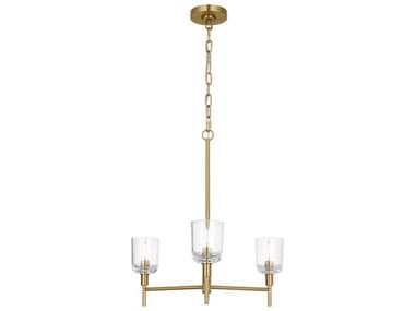 Visual Comfort Studio Hartley 3-Light Burnished Brass Candelabra Chandelier VCSTFC1143BBS