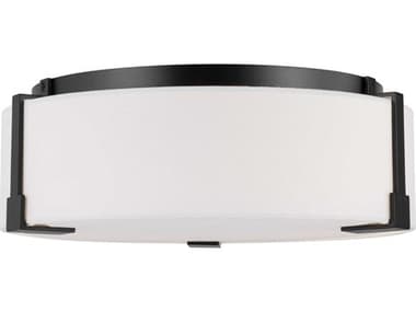 Visual Comfort Studio Bergen 2-Light Aged Iron Black Round Flush Mount VCSTFF1002AI