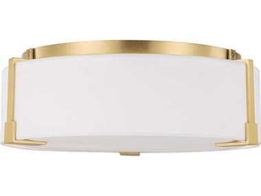 Visual Comfort Studio Bergen 2-Light Burnished Brass Round Flush Mount VCSTFF1002BBS