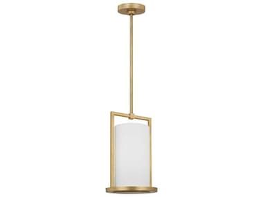 Visual Comfort Studio Sherwood 9" 1-Light Coastal Gild Gold Cylinder Mini Pendant VCSTFP1001CGD