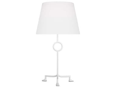 Visual Comfort Studio Montour Matte White Linen Fabric Buffet Lamp VCSTFT1021MWT1