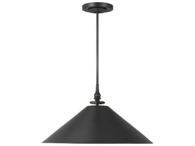 Visual Comfort Studio Capri 24" 1-Light Aged Iron Black Pendant VCSTP1001AI