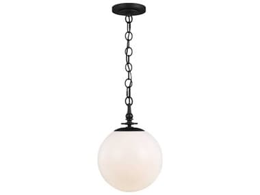 Visual Comfort Studio Capri 13" 1-Light Aged Iron Black Globe Pendant VCSTP1041AI