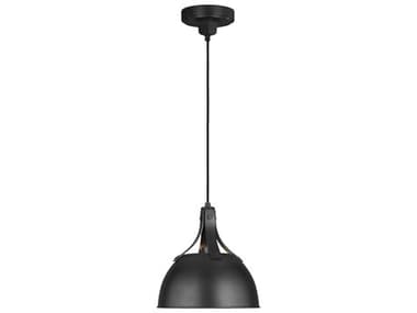 Visual Comfort Studio Logan 12" 1-Light Aged Iron Black Dome Mini Pendant VCSTP1051AI