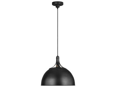 Visual Comfort Studio Logan 20" 1-Light Aged Iron Black Dome Pendant VCSTP1071AI