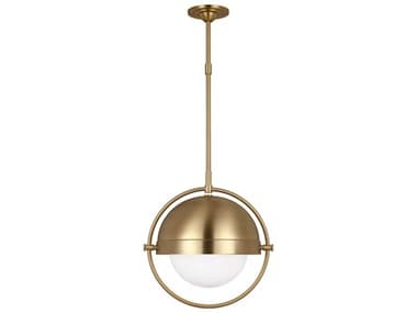 Visual Comfort Studio Bacall 15" 1-Light Burnished Brass Dome Globe Pendant VCSTP1101BBS