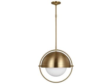 Visual Comfort Studio Bacall 19" 1-Light Burnished Brass Dome Globe Pendant VCSTP1111BBS