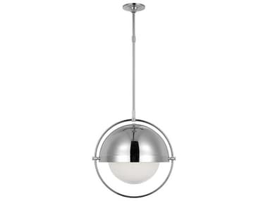 Visual Comfort Studio Bacall 19" 1-Light Polished Nickel Dome Globe Pendant VCSTP1111PN