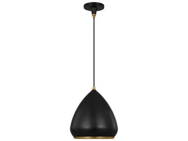 Visual Comfort Studio Clasica 13" 1-Light Aged Iron Black Pendant VCSTP1121AIBBS