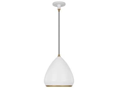 Visual Comfort Studio Clasica 13" 1-Light Matte White Pendant VCSTP1121MWTBBS