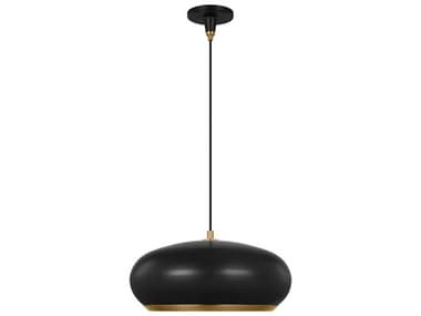 Visual Comfort Studio Clasica 18" 1-Light Aged Iron Black Pendant VCSTP1131AIBBS