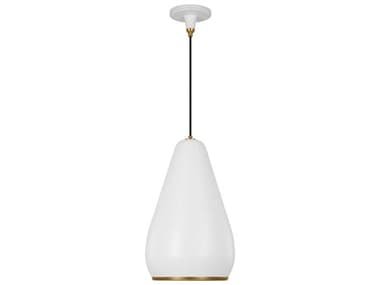 Visual Comfort Studio Clasica 13" 1-Light Matte White Pendant VCSTP1141MWTBBS