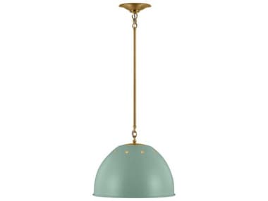 Visual Comfort Studio Robbie 15" 1-Light Eucalyptus Green Dome Pendant VCSTP1181EPSBBS