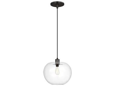 Visual Comfort Studio Mela 16" 1-Light Aged Iron Black Pendant VCSTP1201AI