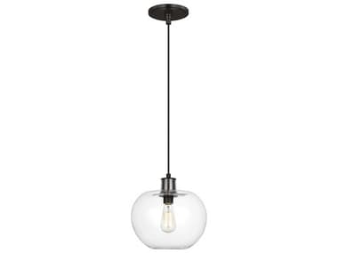 Visual Comfort Studio Mela 12" 1-Light Aged Iron Black Mini Pendant VCSTP1211AI