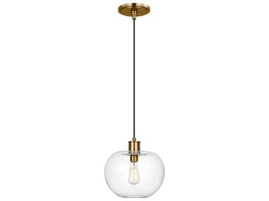 Visual Comfort Studio Mela 12" 1-Light Burnished Brass Mini Pendant VCSTP1211BBS