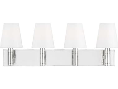 Visual Comfort Studio Beckham Classic 28" Wide 4-Light Polished Nickel Vanity Light VCSTV1044PN