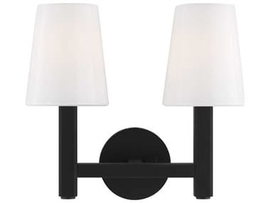 Visual Comfort Studio Logan 13" Wide 2-Light Aged Iron Black Vanity Light VCSTV1122AI