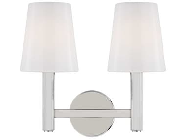 Visual Comfort Studio Logan 13" Wide 2-Light Polished Nickel Vanity Light VCSTV1122PN